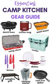 We'll show you to make great meals. Camping Cooking Gear Guide Build The Ultimate Camp Kitchen Camping Cooking Gear Camp Cooking Camping Gear List