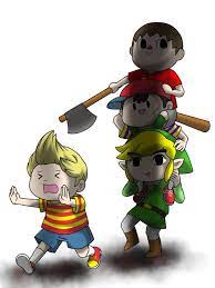 Lucas Toon Link Ness And Villager Ness And Lucas Smash Bros Super Smash Bros