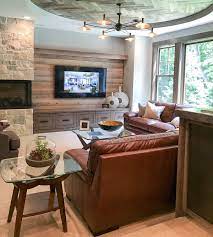 What's great about that is that they're low enough, that if you even have a tv over the fireplace. Design Dilemma Arranging Furniture Around A Corner Fireplace Schneiderman S The Blog Design And Decorating Corner Fireplace Furniture Arrangement Fireplace Furniture Arrangement Furniture Placement