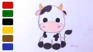 This funny cow is done! How To Draw A Cow Calf Step By Step Youtube