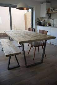 John Lewis Calia Style Industrial Reclaimed Plank Top Dining Table V Frame Steel Base Handmad Reclaimed Dining Table Industrial Dining Table Dining Room Table