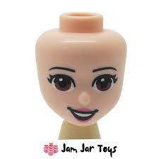 LEGO Abuelita Head, Nougat, Grey Eyebrows, Brown Eyes, Crows Feet. MDH90