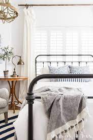 Blue and white bedroom with damask wallpaper, gingham bedding, white headboards, white curtains and bed skirts with blue trim and a girly va. Blue And White Bedroom Ideas For Summer Maison De Pax