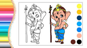 Chunmun ka dance/kiski ki hai radha. How To Easily Draw And Colour Bal Little Ganesh For Kids 5minute Arts Fo Drawing For Kids Art For Kids Art