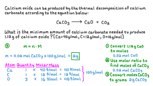 Question Video Calculating The Mass Of Calcium Carbonate Required To Produce A Given Mass Of Calcium Oxide Nagwa