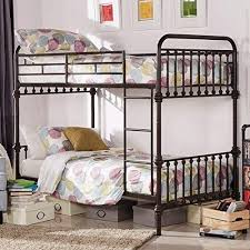 Kid S Bunk Bed Frame Wrought Iron Cast Metal Vintage Antique Rustic Country Style Bedroom Furniture Review Metal Bunk Beds Kids Bunk Beds Modern Bunk Beds