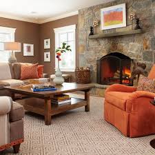Orange Decor Brown Living Room Love The Brown And Cream With Pops Of Orange Living Room Orange Brown Living Room Decor Brown Living Room
