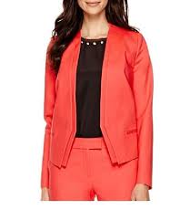 Worthington Womens Long Sleeve Open Front Suit Jacket