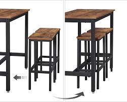By veikous (5) $ 151 63 /box $ 181.90. Industrial For Kitchen Party Room Greige And Black Ulbt015b02 Vasagle Bar Table Set Bar Table With