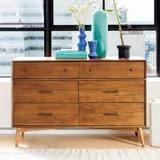 Mid-century 6-drawer Dresser - Acorn Mid Century Dresser Mid Century Bed 6 Drawer Dresser