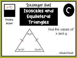 Isosceles And Equilateral Triangle Scavenger Hunt In 2020 Scavenger Hunt Scavenger Fun Math