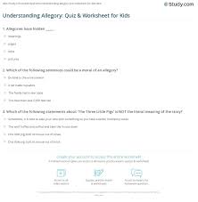 Understanding Allegory Quiz Worksheet For Kids Study Com