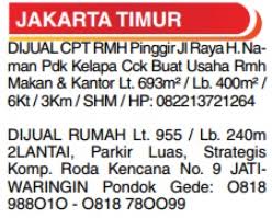 1 marina emas dijual rumah di komplek tirtawening ujungberung bandung lingkungan sangat nyaman lt/lb: Contoh Iklan Baris Menjual Rumah