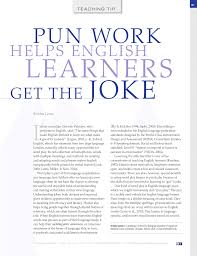 In some conversations, you might understand all the words but still fail to comprehend what they are saying. Pdf Pun Work Helps English Learners Get The Joke
