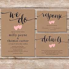 Rustic Wedding Invitation Kraft Paper Wedding Invite Set Modern Vintage Kraft Wedding Invitations Rustic Wedding Invitation Set Wedding Invitations Rustic