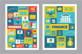 Business Finance Flat Posters Finance Business Finance Flat Design Poster