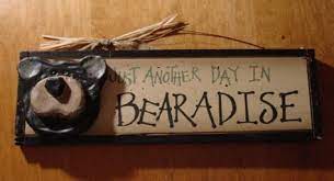 Black Bear Lodge Rustic Log Cabin Wood Home Decor Sign Bear Decor Log Cabin Decor Black Bear Decor