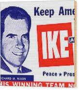 1956 Vote Ike and Dick Wood Print by Historic Image