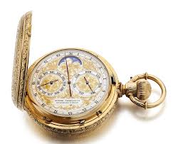 Girard Perregaux A Fine A Rare Gold Hunting Cased Double Dialled Watch With Triple Calendar And Phases Of Pocket Watch Antique Antique Watches Vintage Watches
