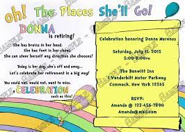 Find free graduation invitation templates and printables from microsoft to celebrate grads from college, high school, elementary, preschool, and more. Novel Concept Designs Doctor Seuss Oh The Places You Ll Go Retirement Invitation