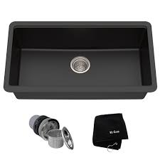 Maybe you would like to learn more about one of these? Kraus Quarza Undermount Kitchen Sink Single Bowl 30 5 In Black Onyx Kgu 413b Rona