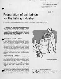 en preparation of salt brines for the fishing industry j