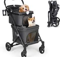 Amazon.com: Beberoad Pets T1 Double Pet Stroller for 2 Small ...
