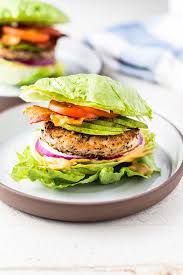 The burgers go nicely with the vinaigrette and the black olives. Lettuce Wrap Burger Blissfullylowcarb Com