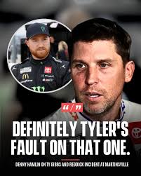 Denny Hamlin putting the bumper