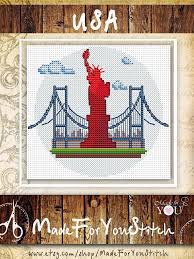 86w x 138h stitches • aida 14 count, 15.60w x 25.04h cm / 6.1w x 9.9h in • aida 16 count, 13.65w x 21.91h cm / 5.4w x 8.6h in • aida 18 count, 12.14w x 19.47h cm / 4.8w x 7.7h in • aida 20 count, 10.92w x Usa Counted Cross Stitch Pattern Pdf New York City Statue Of Liberty World Traveler Gift Simple Embroidery Vyshivka