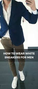 How To Dress Up Your Sneakers Sneakers Outfit Men Business Casual Men Mens Casual Outfits