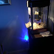 Cheap Movie Room Multicolor Led Night Lights Set To Blue Blackout Curtains Popcorn Machine And Speaker From Thrift S Movie Room Living Decor Led Night Light