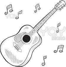 Guitar Melody Coloring Pages Printable Coloringwallpapercom Guitar Drawing Guitar Sketch Music Drawings
