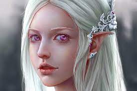 Maybe you would like to learn more about one of these? Hd Wallpaper Fantasy Elf Face Girl Pointed Ears Purple Eyes White Hair Wallpaper Flare