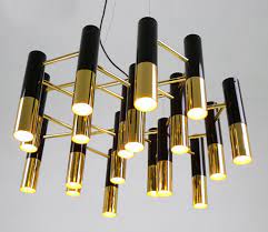 Black crystal chandelier is more suitable in your dining room: Stainless Steel Contemporary Hanging Pendant Lamp Modern Metal Gold Color Large Chandelier Hot Sale Wholesal
