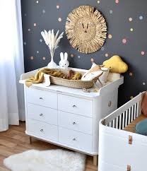 70 ideen für geschlechtsneutrale deko babyzimmer gestalten pastellfarbe gruen wand idee jungen maedchen. Babyzimmer Mit Punktestickern Und Wald Textilien Online Kaufen