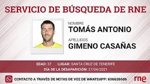 Su intención era tener a. Tomas Antonio Gimeno Casanas Desaparecido En Santa Cruz De Tenerife