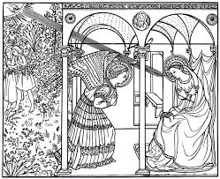 The Annunciation Painting By Fra Giovanni Fra Angelico Renaissance Printable Coloring Book Pag Renaissance Paintings Coloring Pages The Annunciation Painting