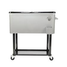 Maybe you would like to learn more about one of these? Ubesgoo 80 Quart Patio Cooler Rolling Cooler Ice Chest With Shelf Wheels And Bottle Opener Iron Ice Chest Portable Patio Party Drink Cooling Cart Walmart Com Walmart Com