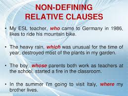 The type of relative pronoun used depends on what kind of noun is being described. Ppt Relative Clauses Powerpoint Presentation Free Download Id 4876078
