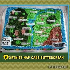 Birthday Cakes Fortnite Map Fortnite Buttercream Map Cake Map Cake Butter Cream 10th Birthday