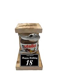 Happy Birthday 18 Geburtstag Eiserne Reserve Loffel Mit Nutella 450g Glas Nutella Geschenk 18 Geburtstag Geschenk Idee Amazon De Lebensmittel Getranke