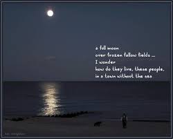 A Full Moon Over Frozen Fallow Feilds I Wonder How Do They Live These People In A Town Without The Sea Poetry Ideas Haiku Poems Ocean Shores