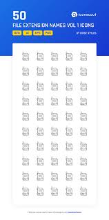 Download File Extension Names Vol 1 Icon Pack Available In Svg Png Eps Ai Icon Fonts File Extension Icon Pack Icon Font