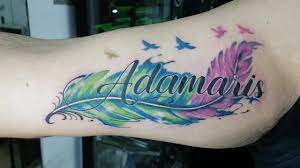 Nombre Adamaris Watercolor Nada Jonathan Tattoo Ink