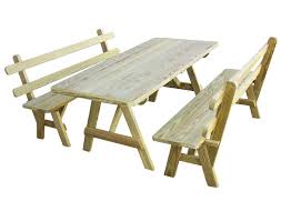Garden And Patio Outdoor Cedar Wooden Picnic Table With Detached Benches With Back Ideas Picnic Table B Wooden Picnic Tables Picnic Table Bench Picnic Table