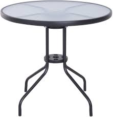 A wide variety of patio umbrella table chairs options are available to you, such as general use, design style, and material. Outsunny Garden Table Balcony Table Garden Side Table Bistro Table Garden Furniture With Umbrella Hole Tempered Glass Metal Black Diameter 80 X 72 Cm Amazon De Garten