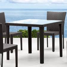 Dcor Design Cavedish Outdoor Square Dining Table Outdoor Dining Furniture Rattan Dining Table Side Chairs Dining