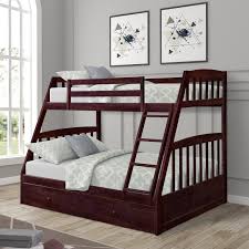 Metal twin double bed frame full over full bunk bed metal designs. Twin Over Full Bunk Bed With Storage Drawers Weyoung Solid Wood Bunk Bed Frame With 2 Raised Panel Bed Drawers Separate To Twin Full Bed Espresso Buy Online In Bahamas At Bahamas Desertcart Com Productid