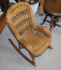 Add to favorites brown wicker look rocking chair green cushion, miniature fairy garden accessories onlyinminiature 5 out of 5 stars (2,505. Bargain John S Antiques Antique Wicker Child S Rocking Chair Bargain John S Antiques